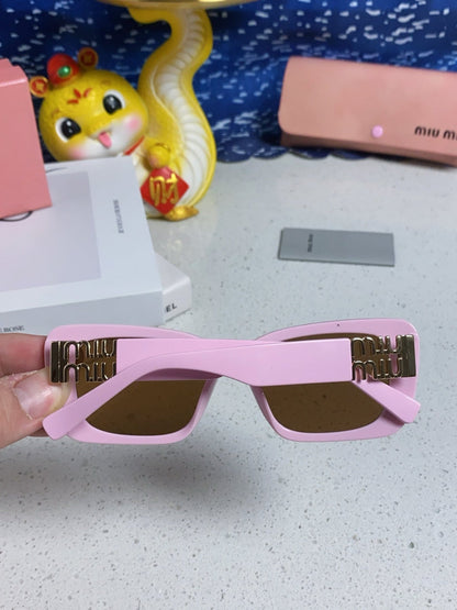 GLIMPSE SUNGLASSES 558345 IN PINK ACETATE GOLD EMBOSSED LOGO