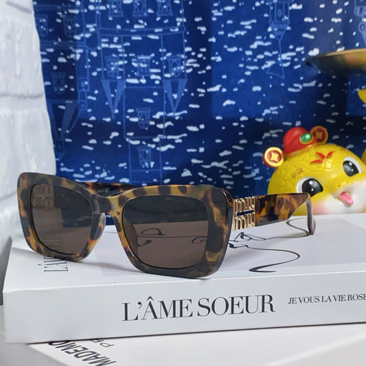 GLIMPSE SUNGLASSES 558347 IN HAVANA ACETATE GOLD EMBOSSED LOGO