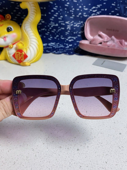 RUNWAY SQUARE SUNGLASSES 563198 IN TAN ROSE ACETATE