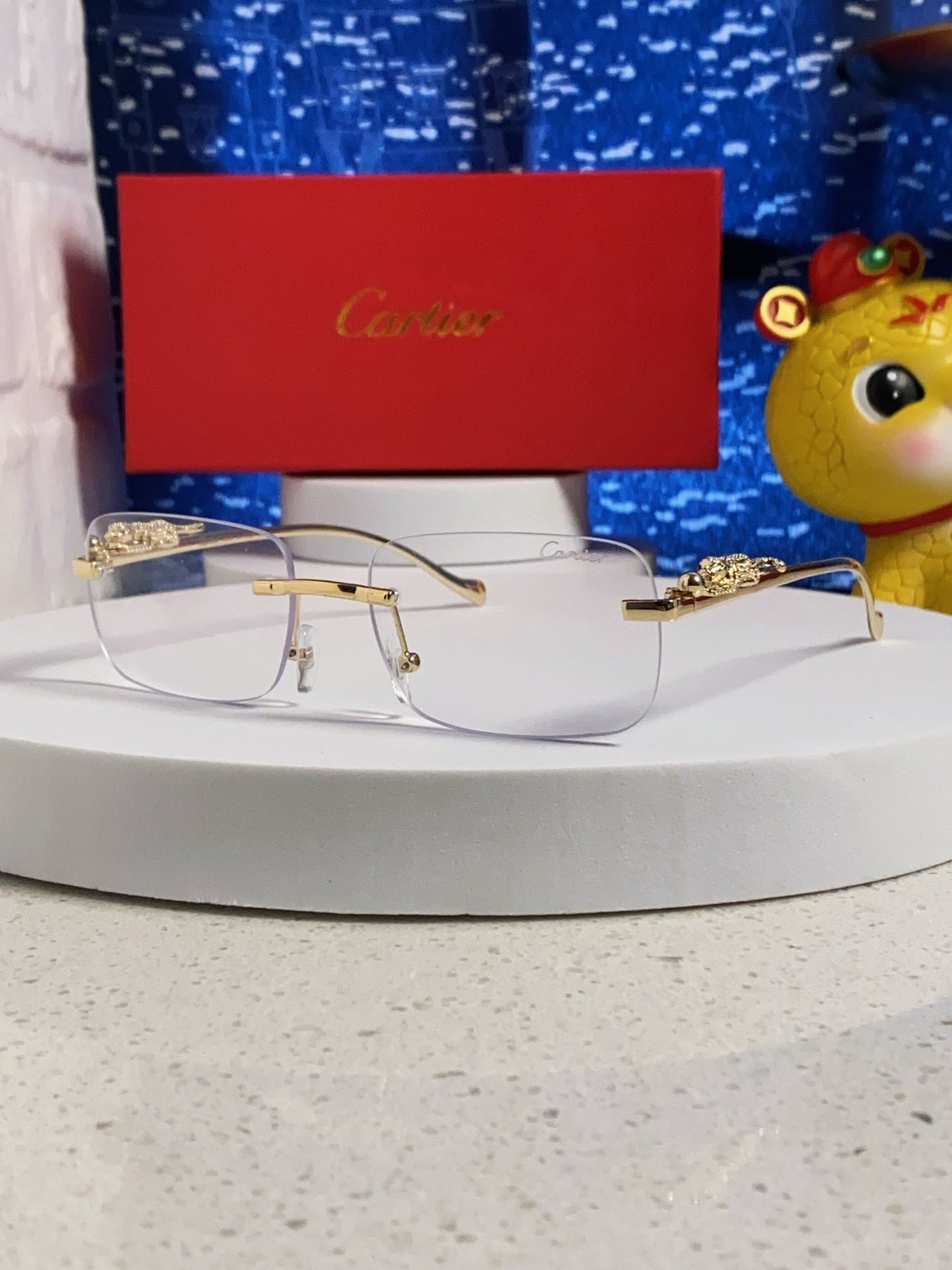 PANTHÈRE RECTANGULAR FRAME SUNGLASSES 567503 IN METAL