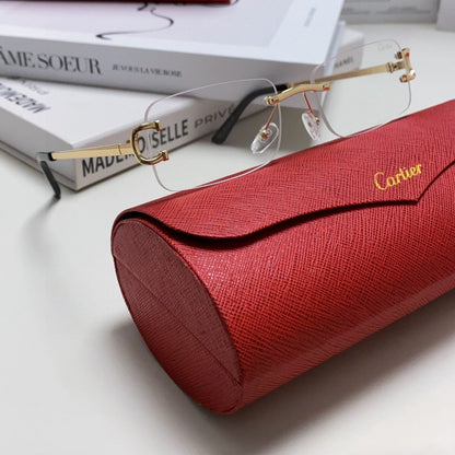 C DE RECTANGULAR RIMLESS FRAME SUNGLASSES  575769 IN METAL