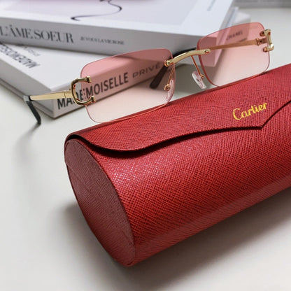 C DE RECTANGULAR RIMLESS FRAME SUNGLASSES  575769 IN METAL