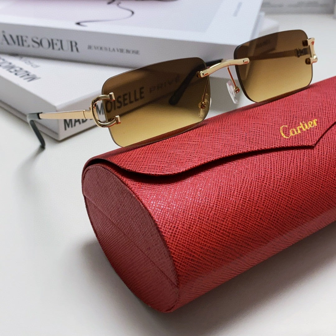 C DE RECTANGULAR RIMLESS FRAME SUNGLASSES  575769 IN METAL