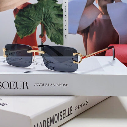 C DE RECTANGULAR RIMLESS FRAME SUNGLASSES  575769 IN METAL