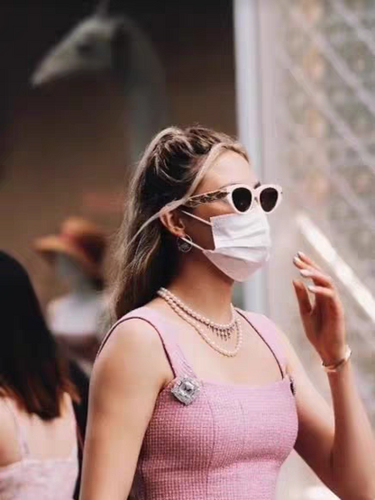 CAT EYE SUNGLASSES 576881 IN PINK AND GOLD ACETATE