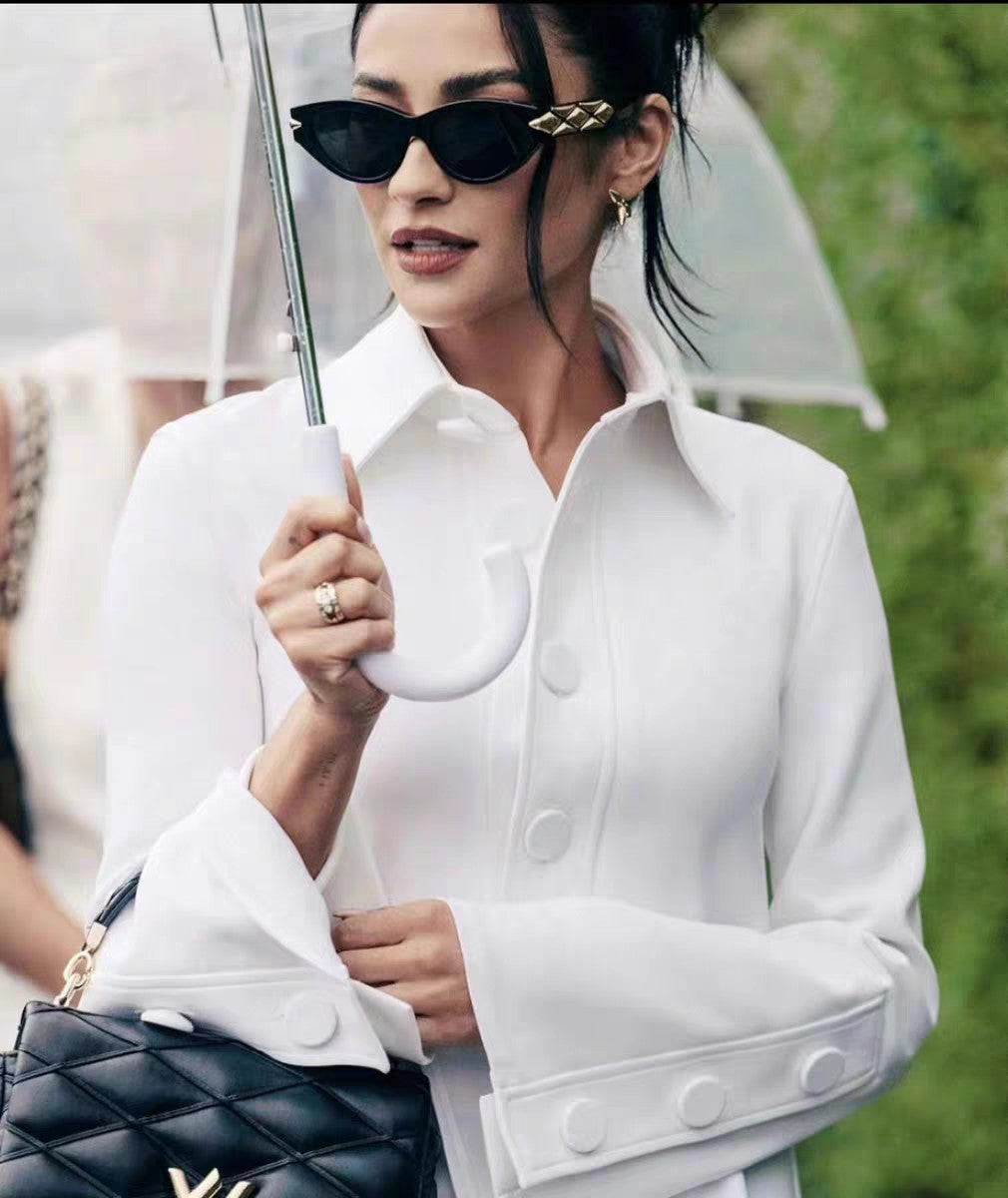 CAT EYE SUNGLASSES 576886 IN BLACK AND GOLD ACETATE