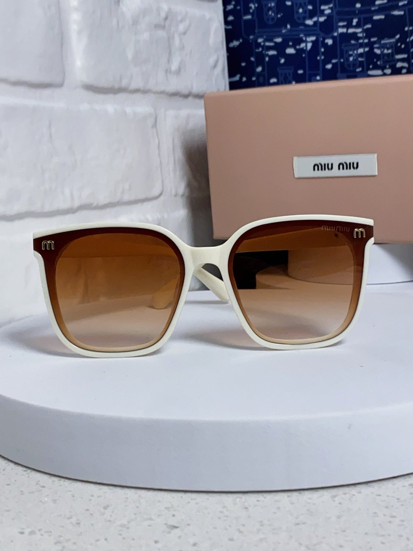 GLIMPSE SQUARE SUNGLASSES 554612 IN IVORY ACETATE