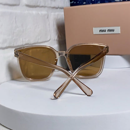 GLIMPSE SQUARE SUNGLASSES 554613 IN BROWN CLEAR ACETATE