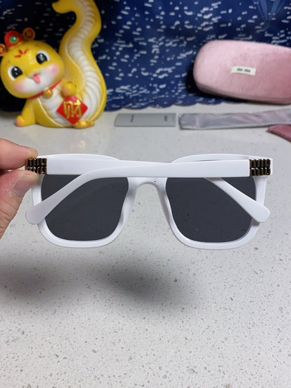 GLIMPSE SQUARE SUNGLASSES 554615 IN WHITE ACETATE