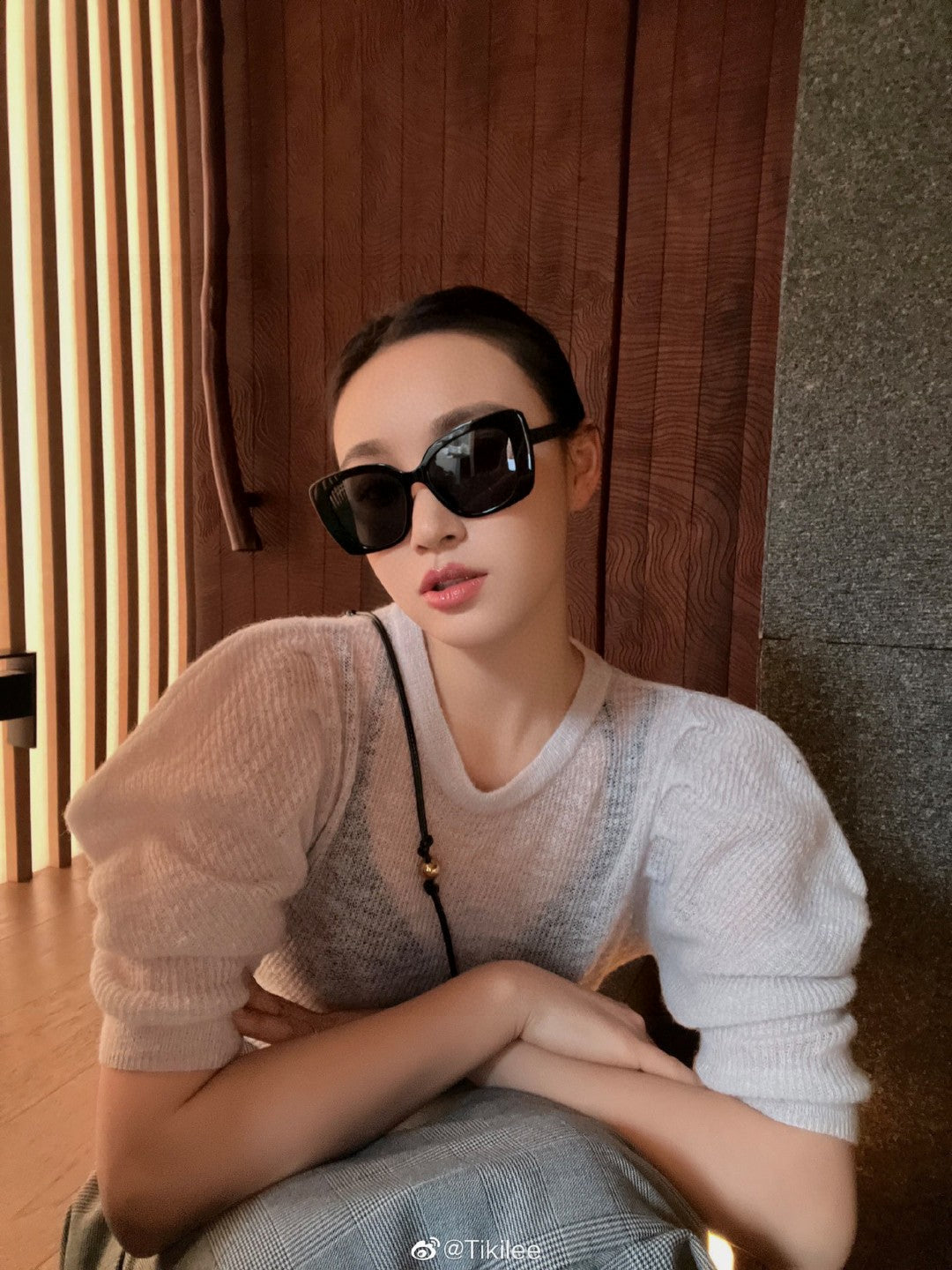 BUTTERFLY SUNGLASSES 641817 IN ACETATE BLACK METAL LOGO