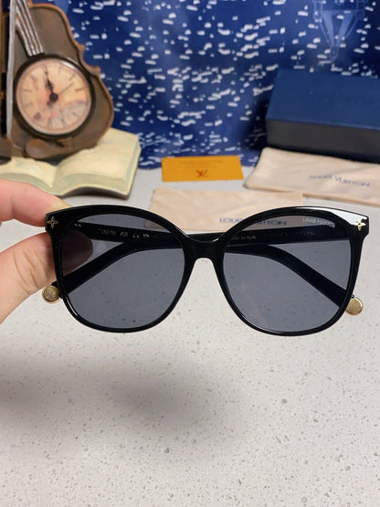 CAT EYE SUNGLASSES 573322 IN BLACK ACETATE MONOGRAM LOGO