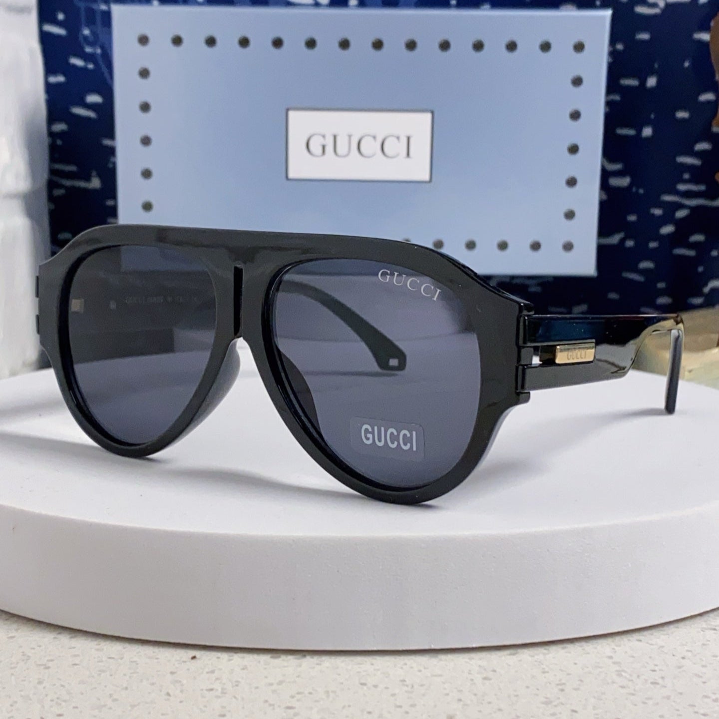 AVIATOR FRAME SUNGLASSES 575853 IN BLACK ACETATE