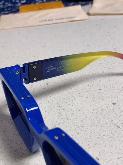 RECTANGLE SUNGLASSES 575847 IN BLUE MIX MULTICOLOR ACETATE