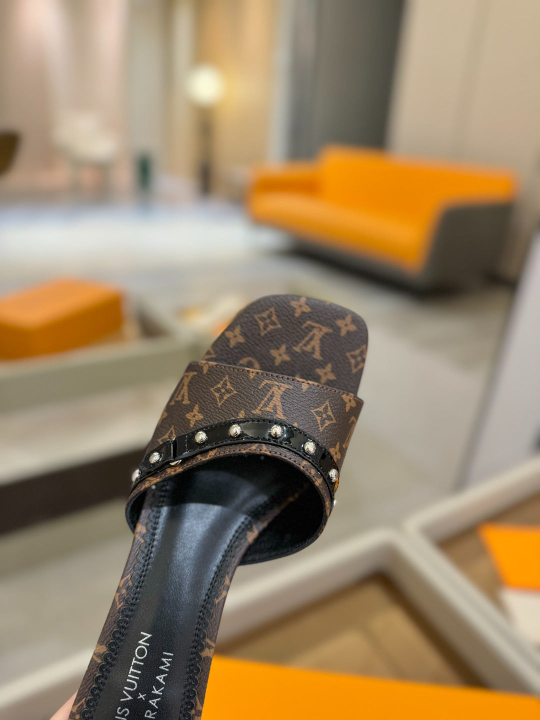 LV X TM 6AM HIGH 4 CM MULE IN CHOCOLATE BROWN MONOGRAM CALFSKIN