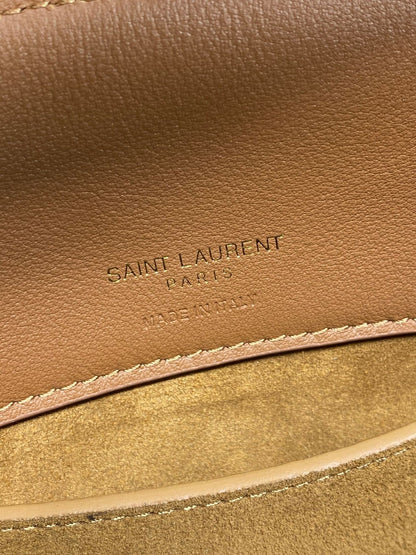 LE 37 SMALL BUCKET BAG 20 IN BROWN SUEDE GOLD HARDWARE