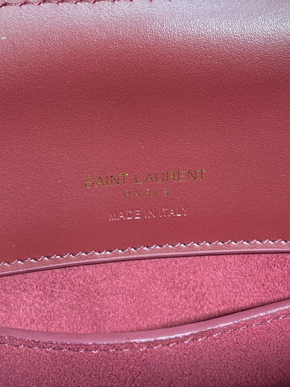 LE 37 SMALL BUCKET BAG 20 IN BURGUNDY RED CALFSKIN GOLD HARDWARE