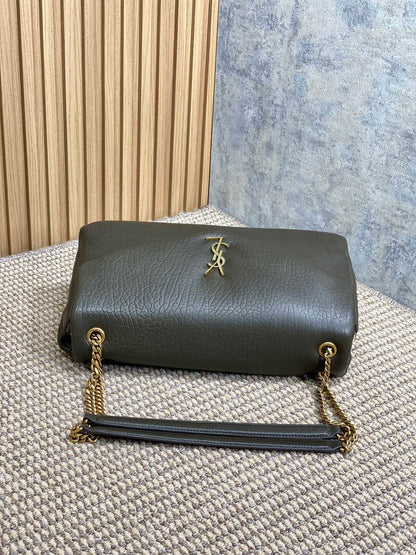 CALYPSO 36 CHAIN BAG IN DARK GREEN LAMBSKIN