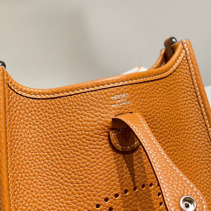 MINI NEO 18 EVELYNE BAG IN TAWNY BROWN GRAINED CALFSKIN