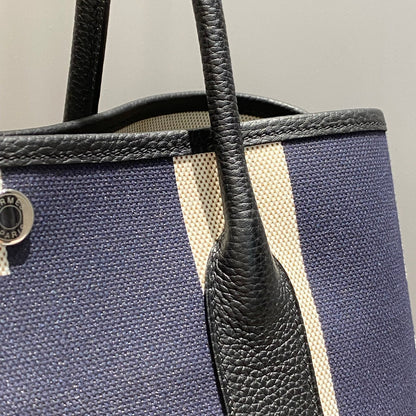 GARDEN PARTY 36 IN MULTICOLOR TOILE H CANVAS BLACK CALFSKIN