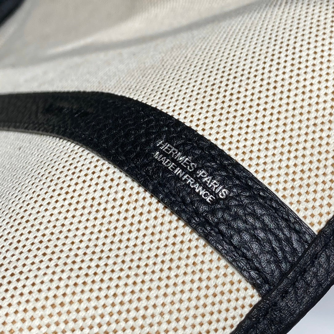 GARDEN PARTY 36 IN MULTICOLOR TOILE H CANVAS BLACK CALFSKIN