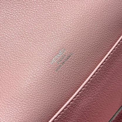 HM ROULIS 18 MINI BAG IN BABY PINK CALFSKIN SILVER-TONE HARDWARE