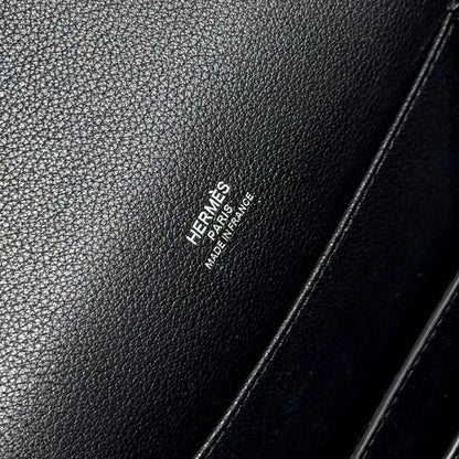 HM ROULIS 18 MINI BAG IN BLACK CALFSKIN SILVER-TONE HARDWARE