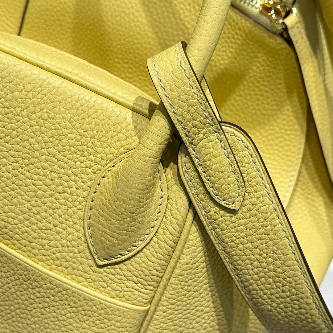 HM LINDY 30 BAG IN YELLOW TOGO LEATHER GOLD HARDWARE