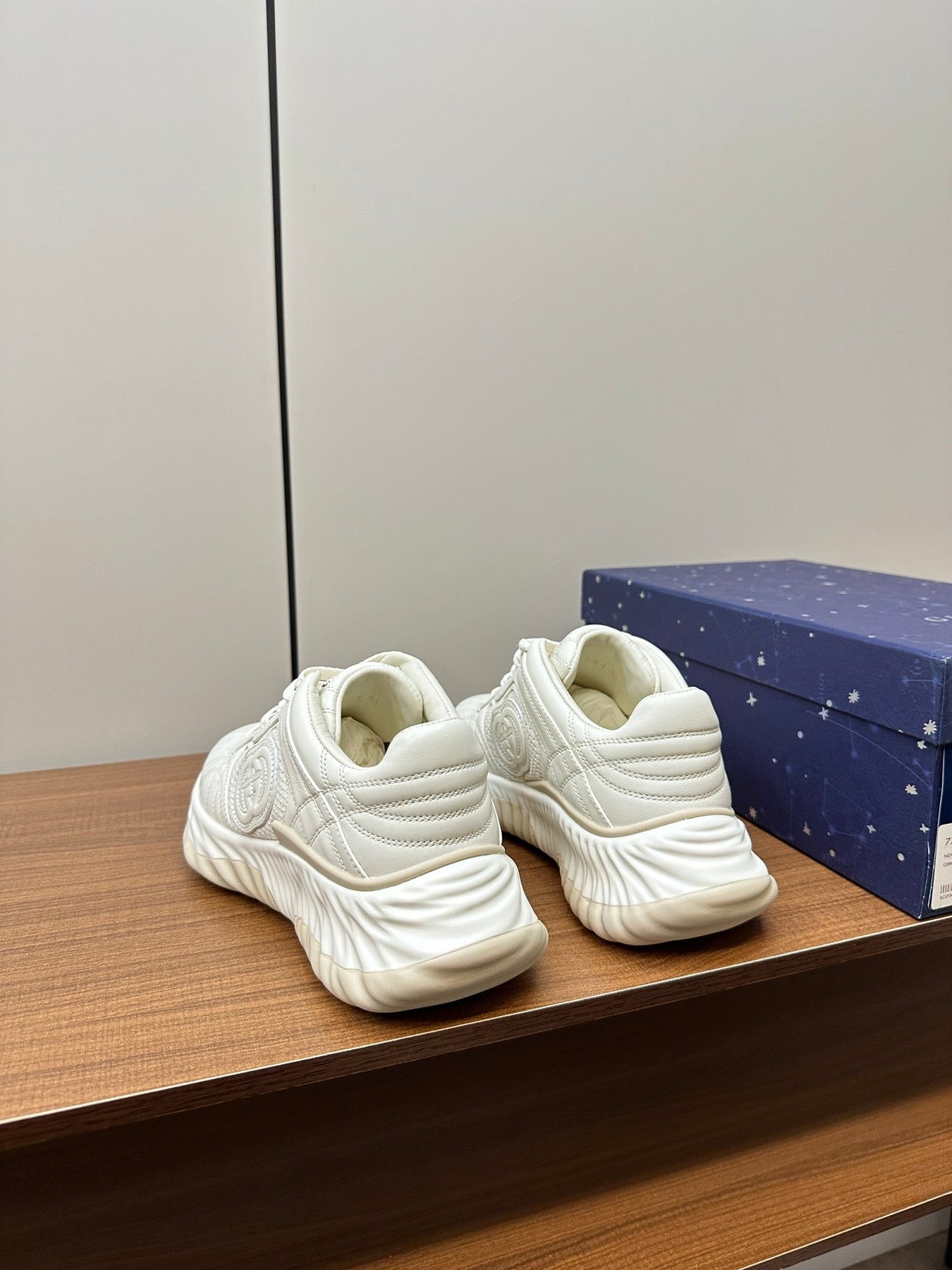 GG Ripple Leather Sneakers White