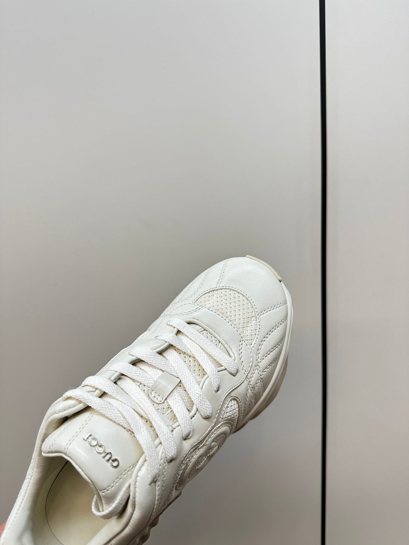 GG Ripple Leather Sneakers White