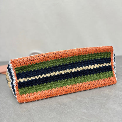 LARGE SHOPPING BAG 40 IN COLORFUL WOVEN RAFFIA