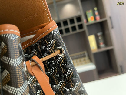 ALPIN BACKPACK 37 IN BROWN LAMBSKIN AND GOYARDINE CANVAS