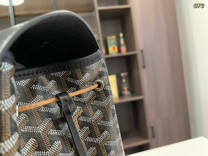 ALPIN BACKPACK 37 IN BLACK LAMBSKIN AND GOYARDINE CANVAS