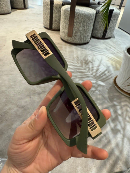 LOGO SQUARE SUNGLASSES 512017 IN GREEN ACETATE