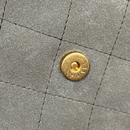 CC 25 HANDBAG 30 IN NATURAL GREY SUEDE GOLD HARDWARE