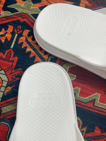 GG WEB SLIDE SANDAL WHITE RUBBER