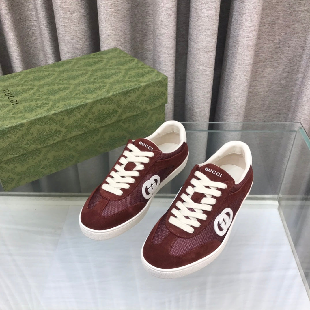 GG INTERLOCKING G SNEAKER WINE SUEDE