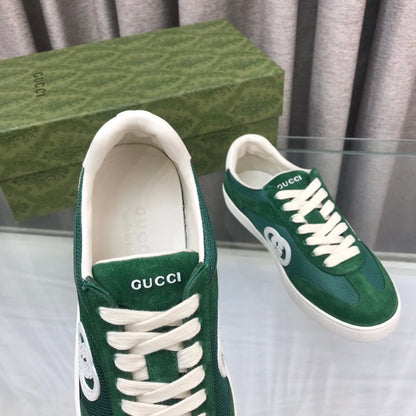 GG INTERLOCKING G SNEAKER GREEN FOREST SUEDE