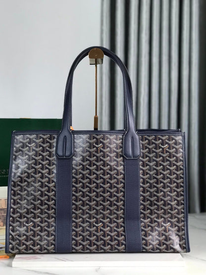 GOYA VILLETTE TOTE 45 IN NAVY BLUE GOYARDINE CANVAS