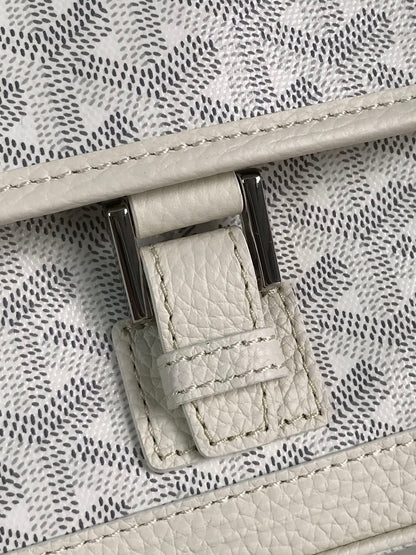 GRAND BLEU 16 IN WHITE GOYARDINE CANVAS AND LAMBSKIN