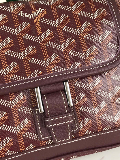 GRAND BLEU 16 IN WINE RED GOYARDINE CANVAS AND LAMBSKIN