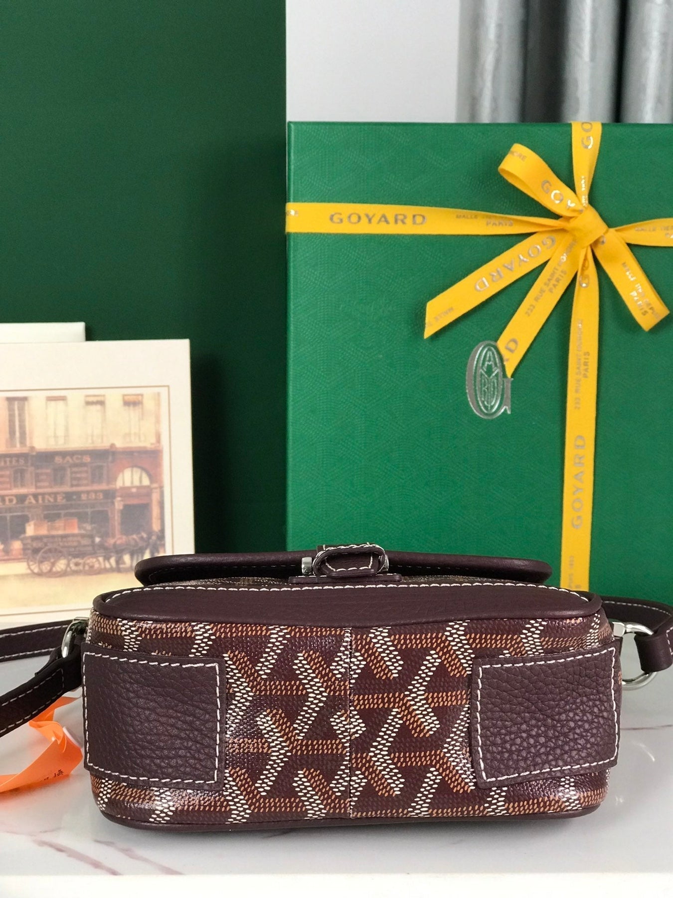 GRAND BLEU 16 IN WINE RED GOYARDINE CANVAS AND LAMBSKIN