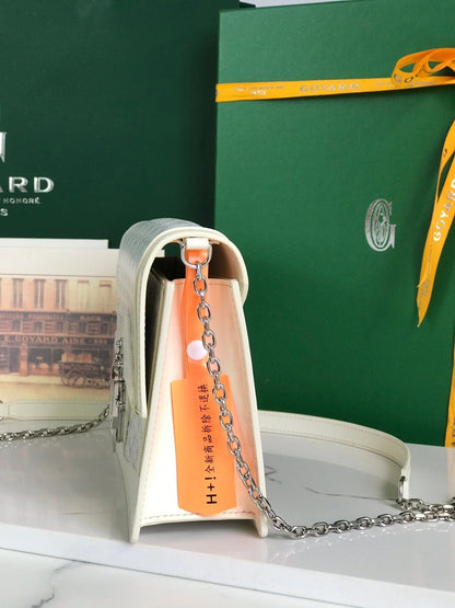 DUCHESSE MARIE-CAROLINE BAG 25 IN WHITE GOYARDINE CANVAS AND SMOOTH CALFSKIN