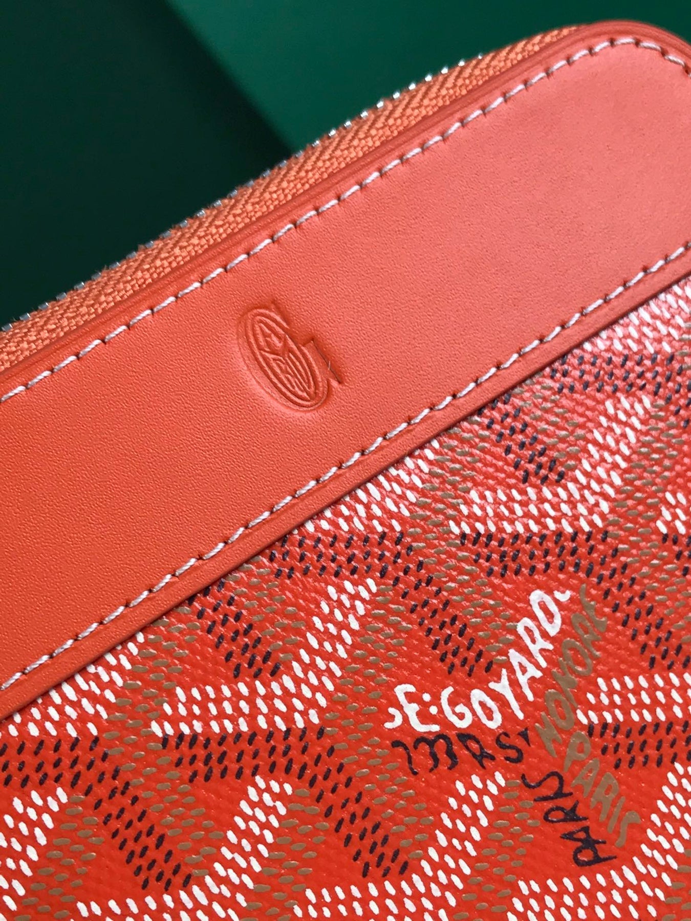MATIGNON MINI WALLET 11 IN ORANGE GOYARDINE CANVAS AND CALFSKIN