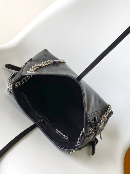 CARRYALL BB BAG 26 IN BLACK SHEEPSKIN MAGNETIC CLASP