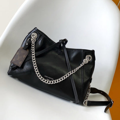 CARRYALL BB BAG 26 IN BLACK SHEEPSKIN MAGNETIC CLASP