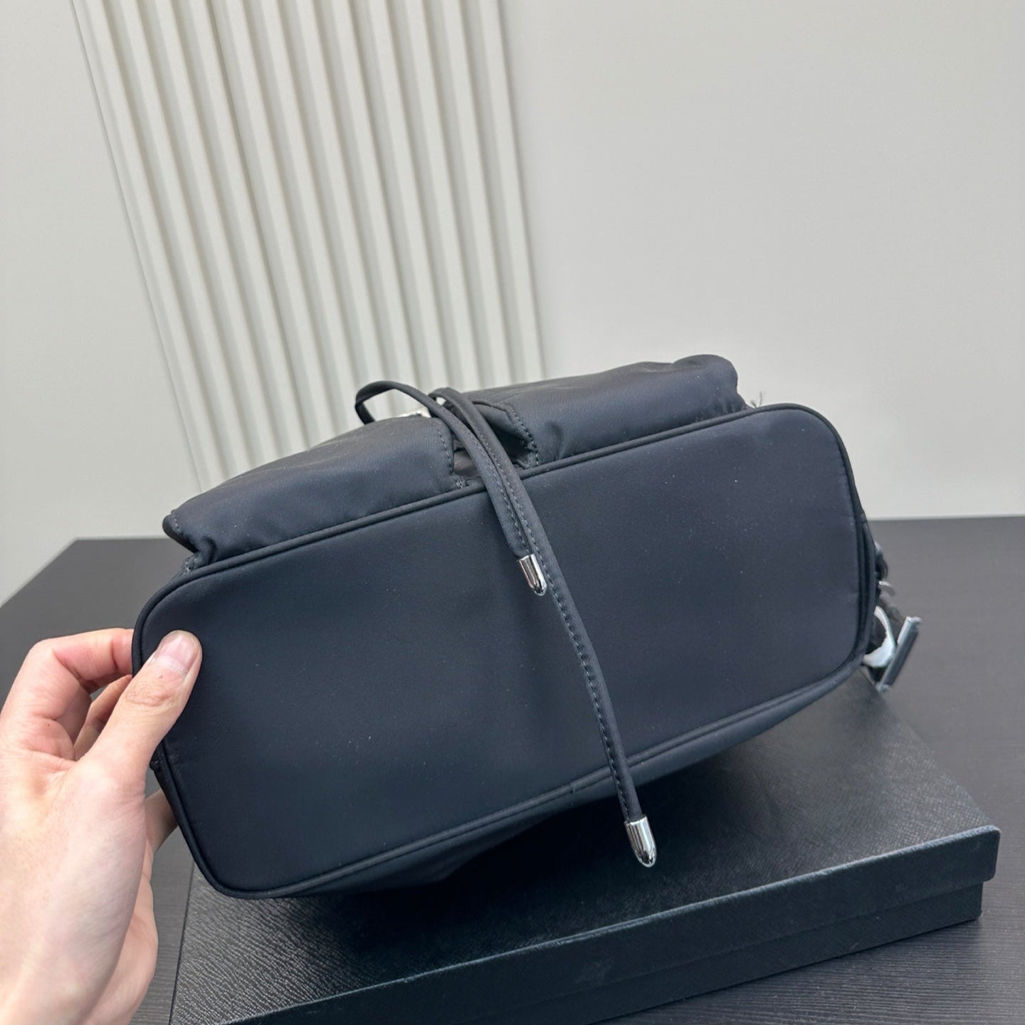 DOUBLE FRONT ZIP POCKET BACKPACK 31 IN BLACK RE-NYLON