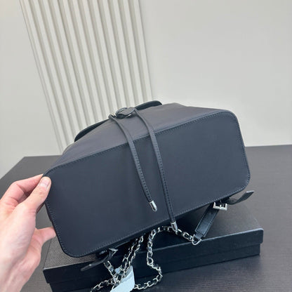 CLASP BACKPACK 31 IN BLACK RE-NYLON SILVER HARDWARE