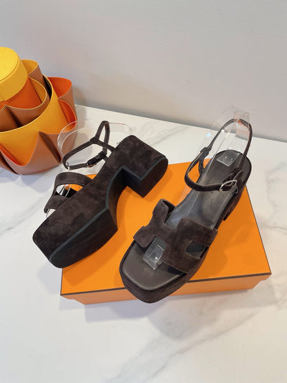 JAM 30 SANDAL IN CAROB BROWN SUEDE