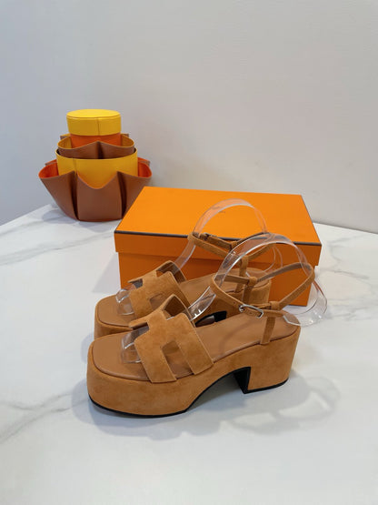 JAM 30 SANDAL IN CINNAMON BROWN SUEDE