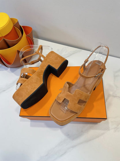 JAM 30 SANDAL IN CINNAMON BROWN SUEDE